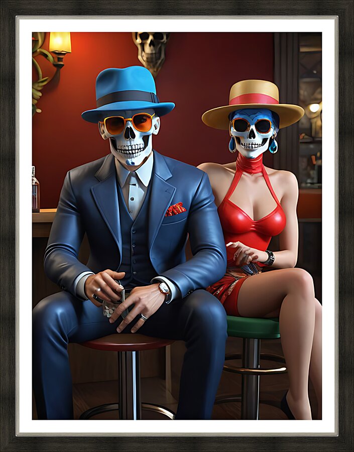 Skeleton Duo 3 Picture Frame print