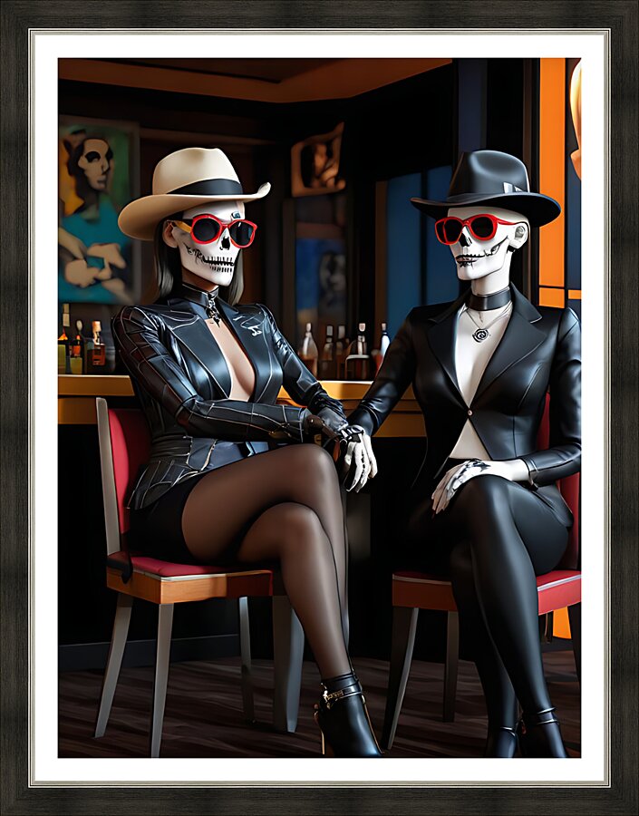 Skeleton Duo 4 Picture Frame print