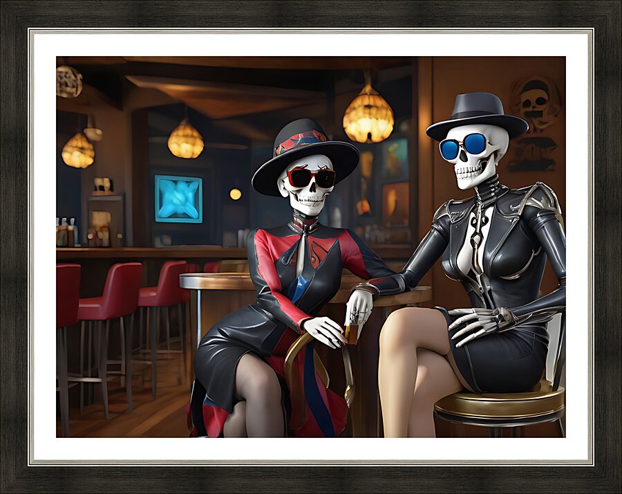 Skeleton Duo 6 Picture Frame print