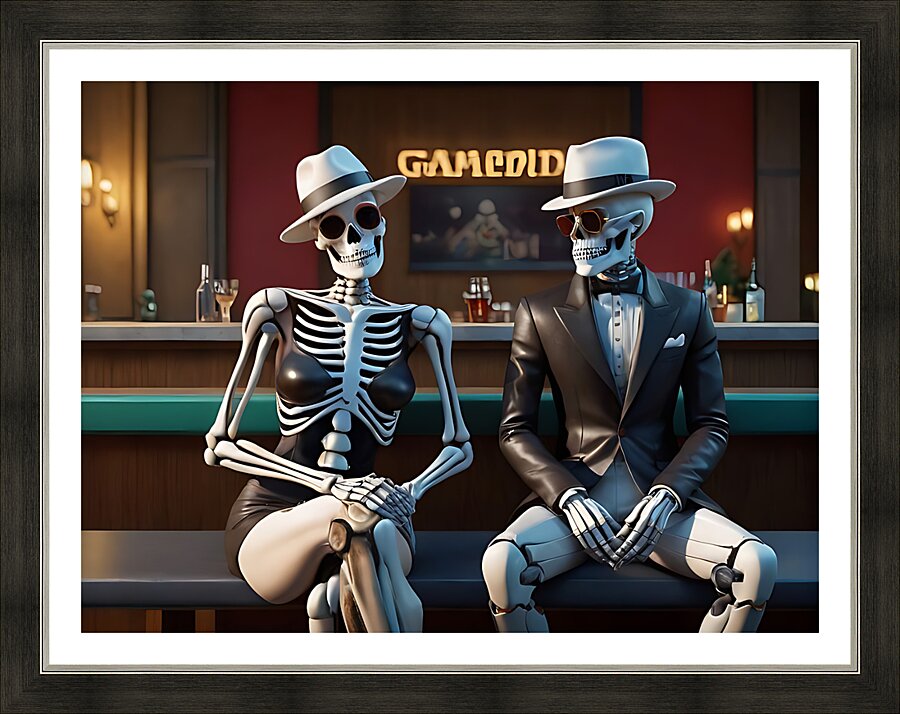 Skeleton Duo 8 Picture Frame print