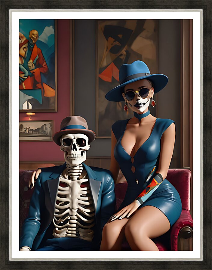 Skeleton Duo 2 Picture Frame print