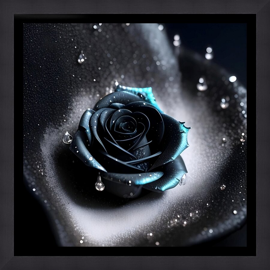 Black rose 3 Picture Frame print