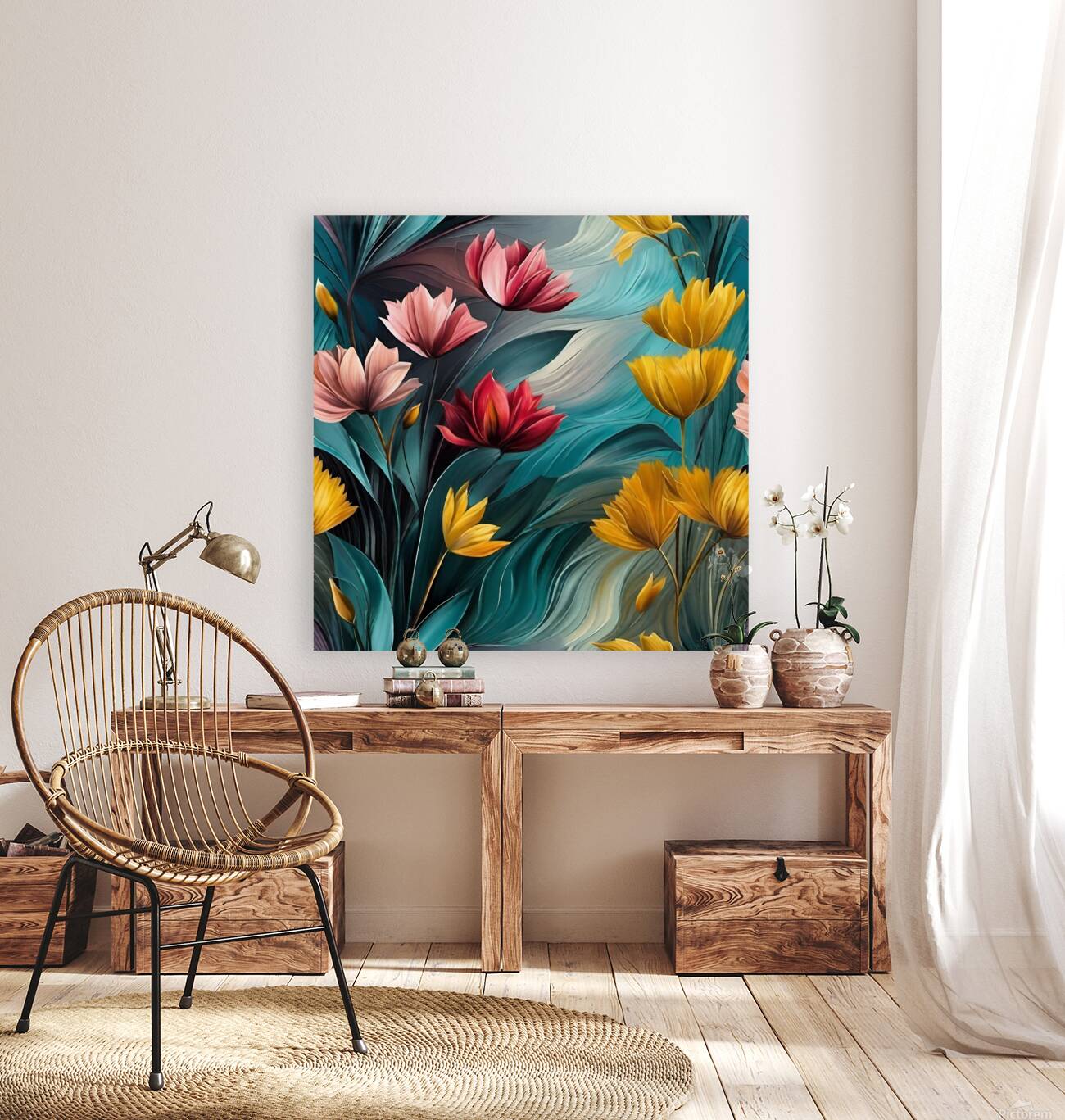 Colorful Floral Art 13 Reproduction