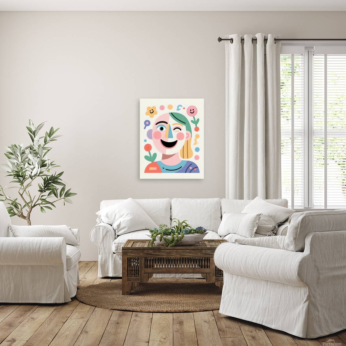 Cheerful Abstract Portrait Reproduction
