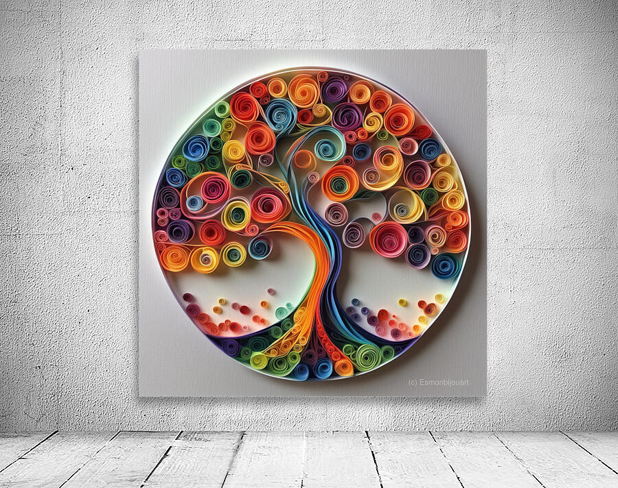 Colorful Paper Tree 16 Wall Preview