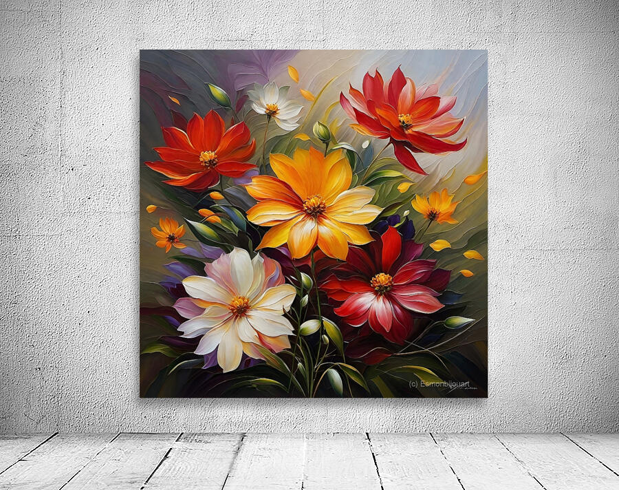 Colorful Floral Art 25 Wall Preview