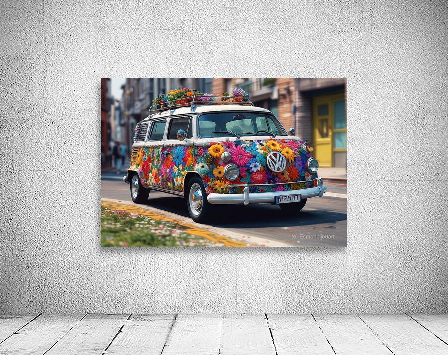 VW Bus with Flower Decal Wall Preview