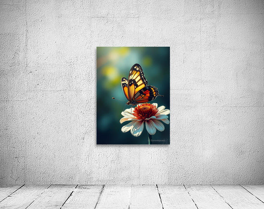 Flower and Butterfly 3 by Esmonbijouart Wall Art