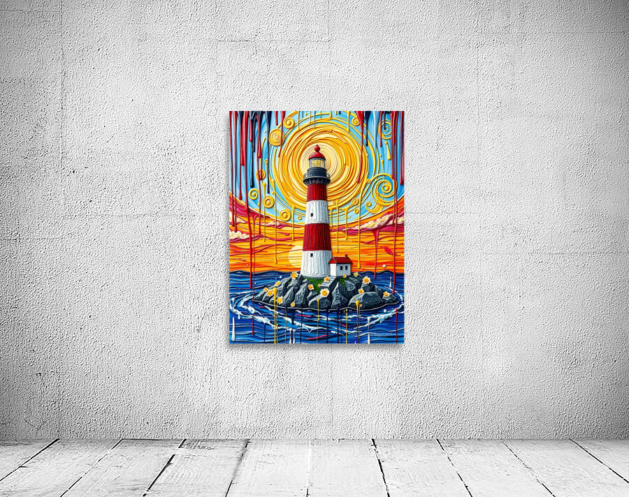 Vibrant Lighthouse at Sunset Wall Preview