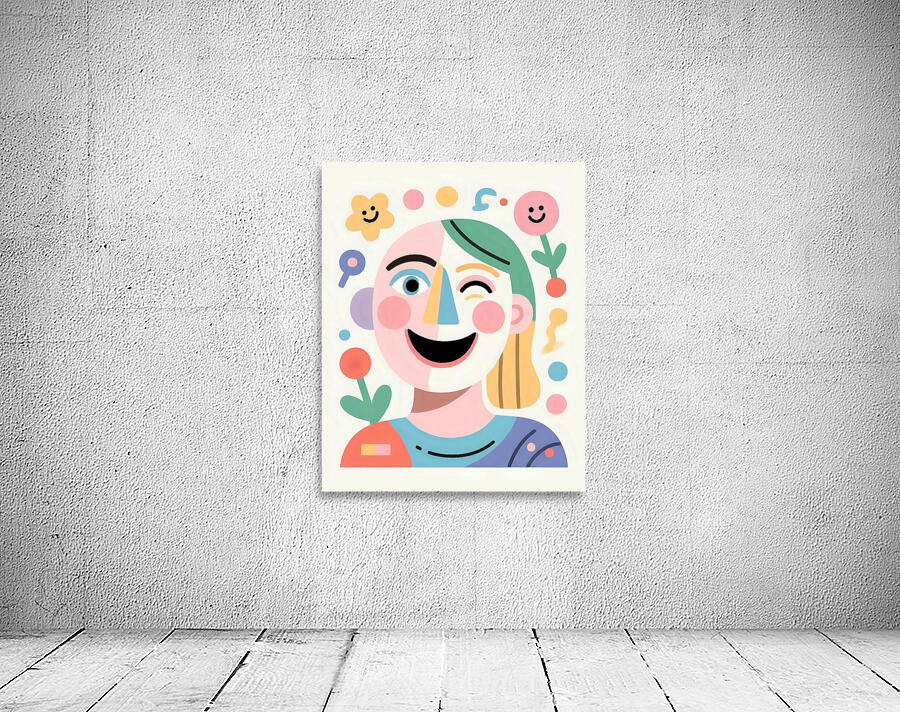 Cheerful Abstract Portrait Wall Preview