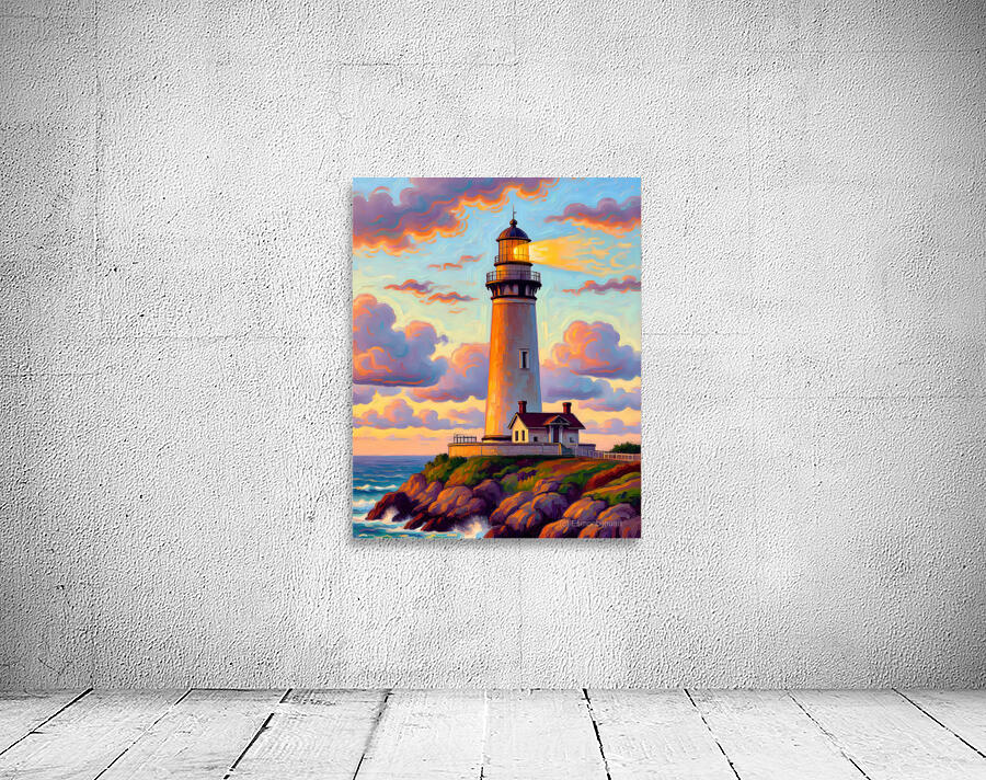 Lighthouse at Sunset Wall Preview