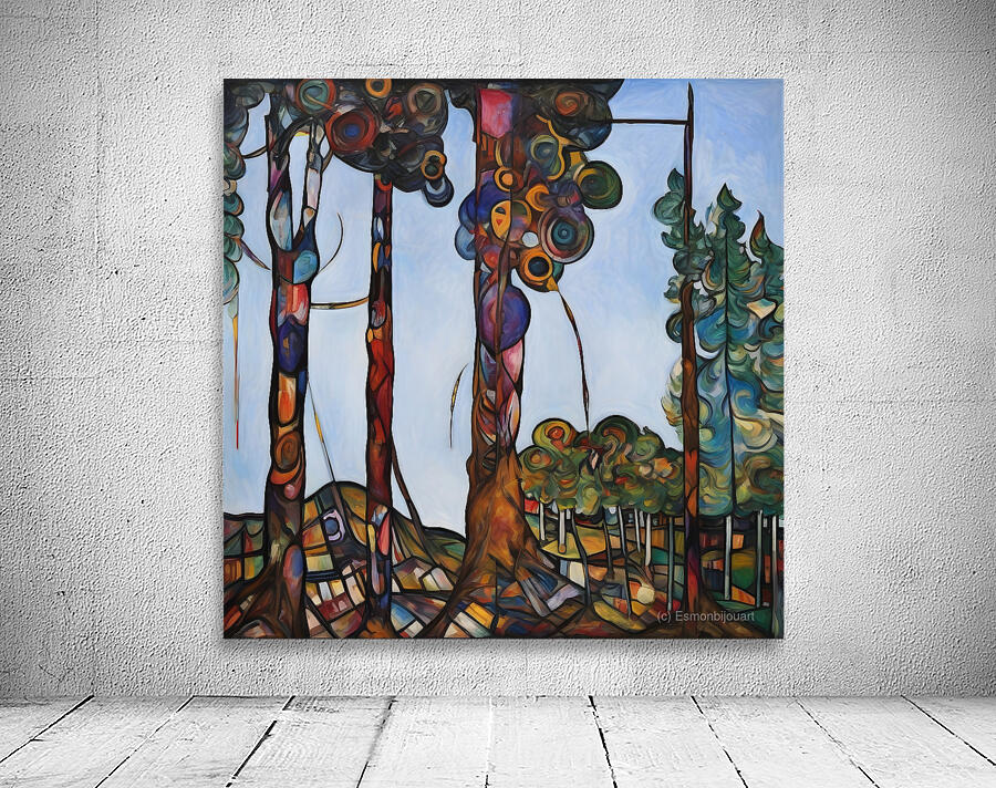 Vibrant Forest Scene Wall Preview