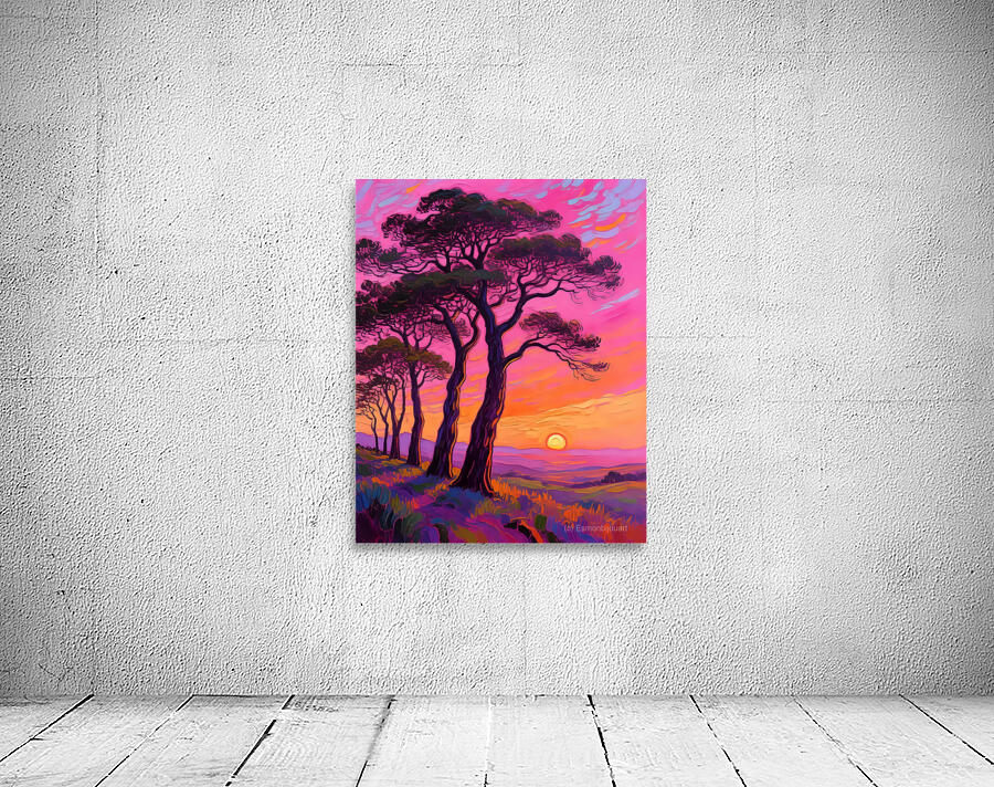 Sunset Among Tall Trees Wall Preview