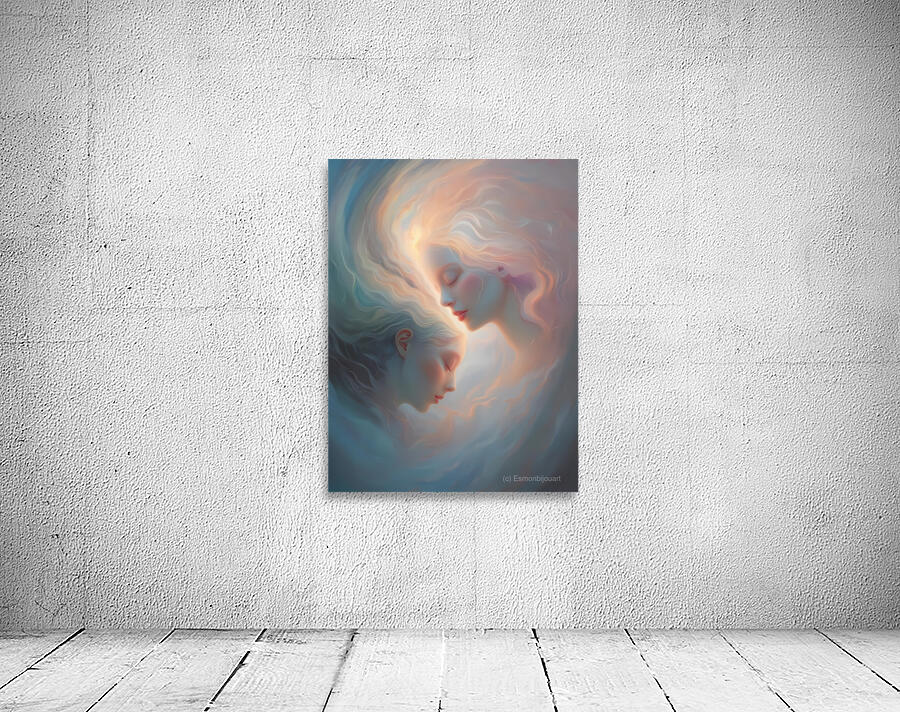 Ethereal Embrace of Light and Shadow by Esmonbijouart Wall Art