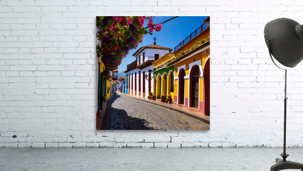Colorful Cobblestone Street Wall Preview