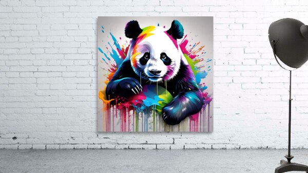 Rainbow Panda Burst Wall Preview
