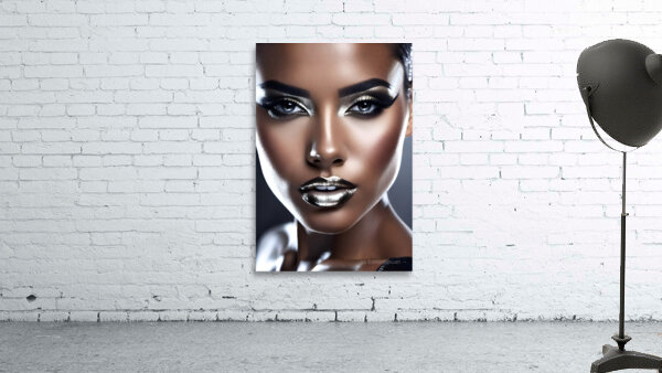 Silver Stardust Lips Wall Preview