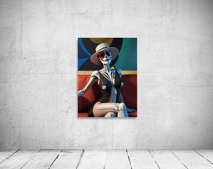 Skeletal Serenade A Hauntingly Elegant Portrait Wall Preview