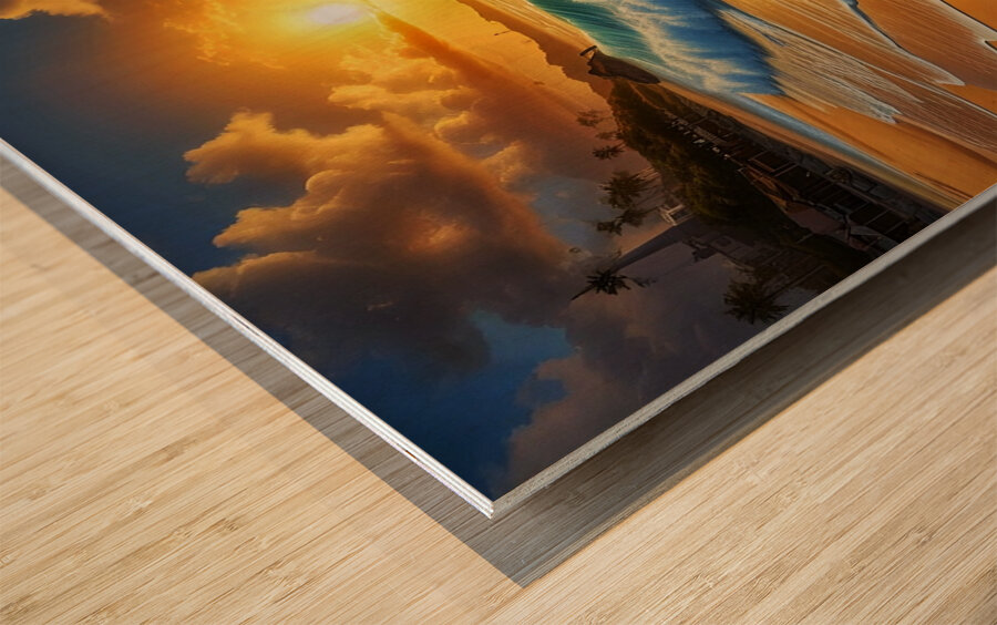 Golden Hour on the Shore 2 Wood print