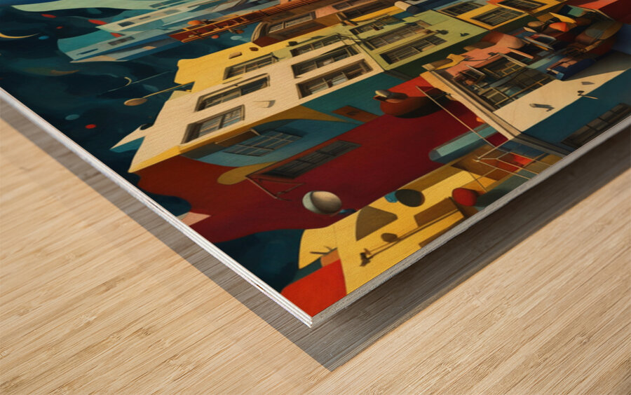 A Musical Cityscape 15 Wood print