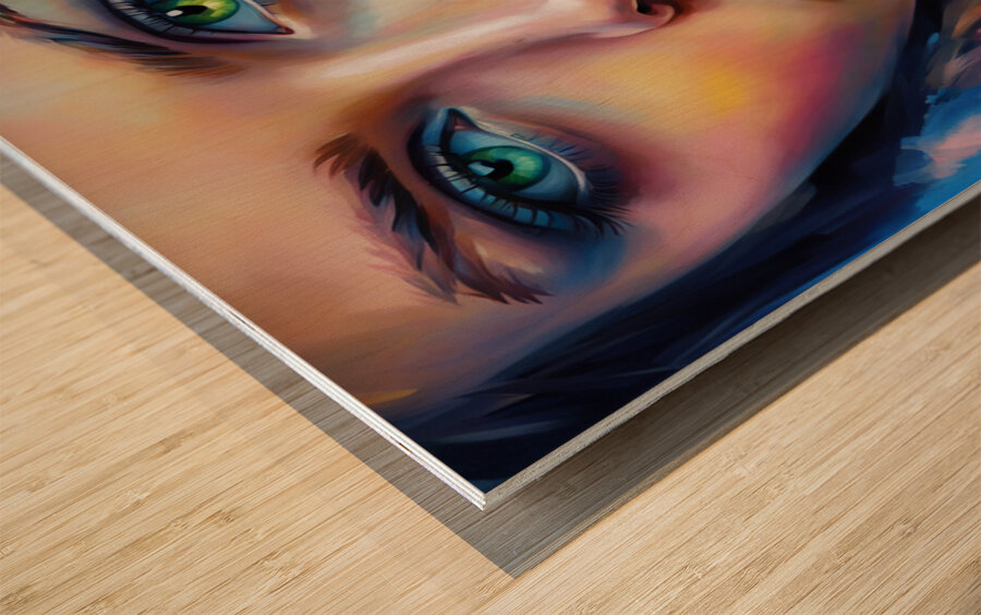 Painted Portrait 37 Wood print