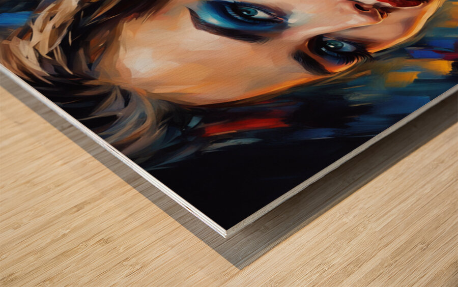 Painted Portrait 10 Wood print