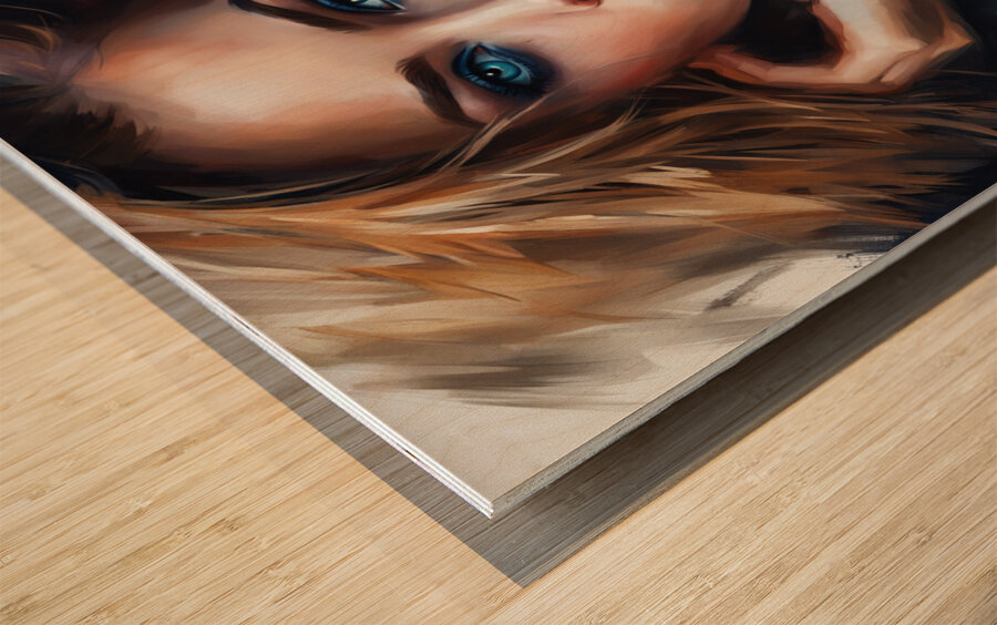 Painted Portrait 22 Wood print