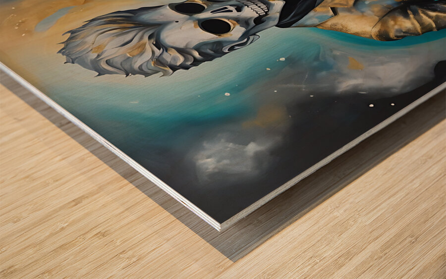 Guitar Ghost Wood print