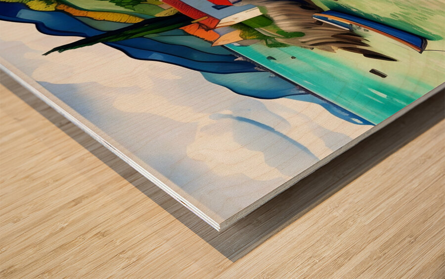 Village by the Sea 14 Wood print