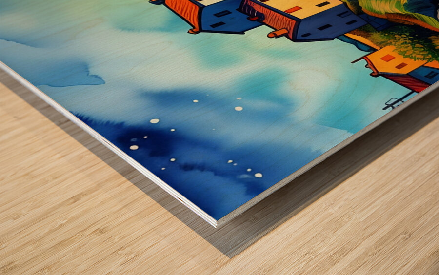 Village by the Sea 13 Wood print