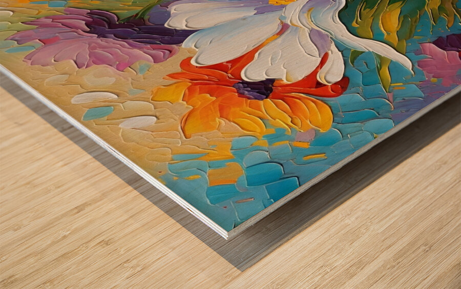 Colorful Floral Art 32 Wood print