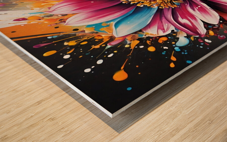 Colorful Floral Art 35 Wood print