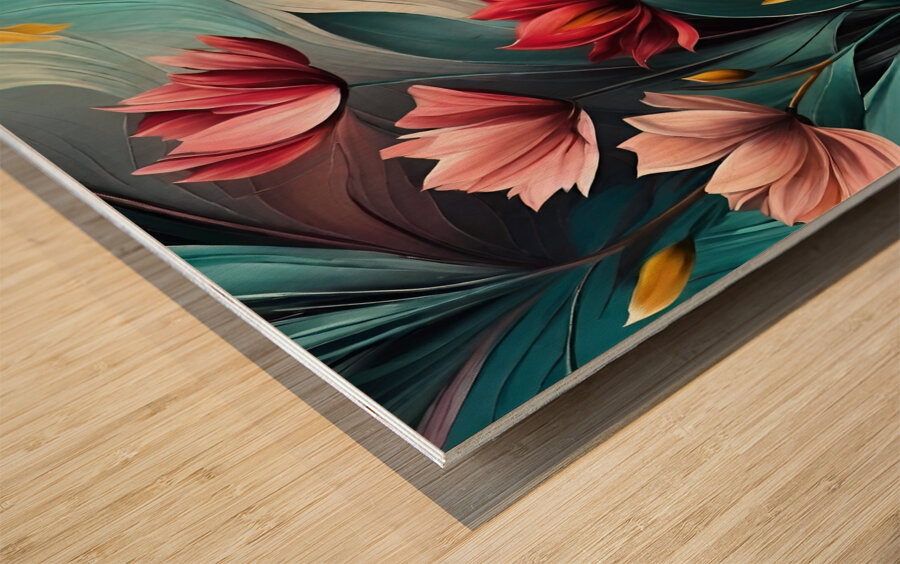 Colorful Floral Art 13 Wood print