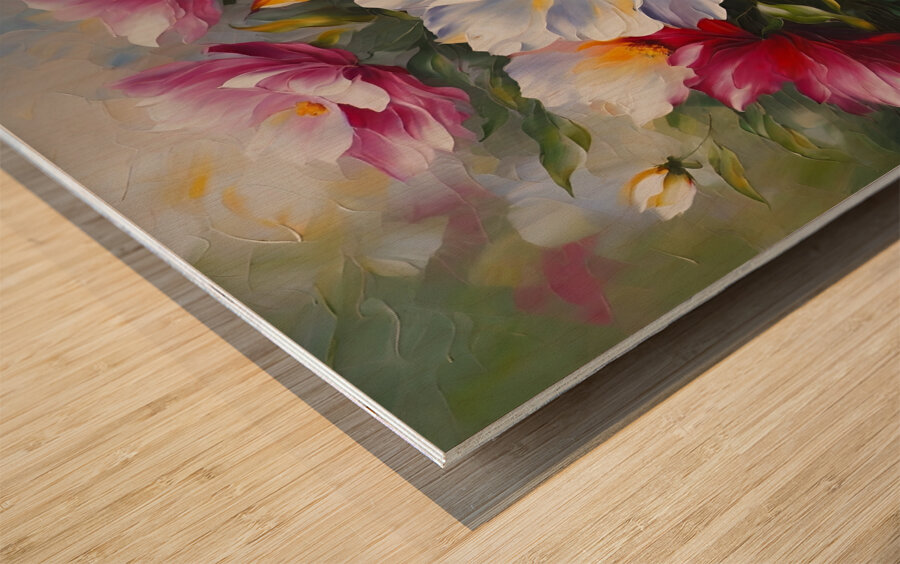 Colorful Floral Art 23 Wood print