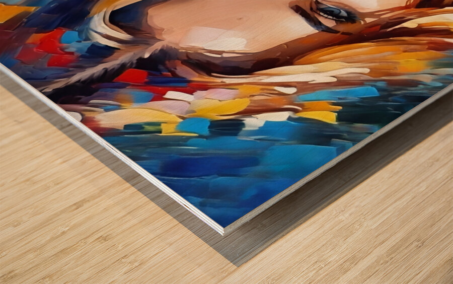 Colorful Abstract Portrait 85 Wood print