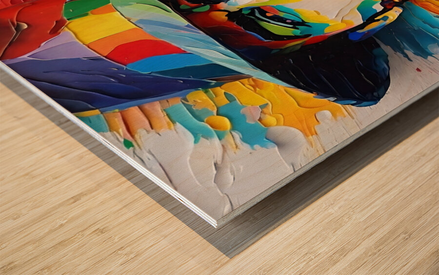 Colorful Abstract Portrait 68 Wood print