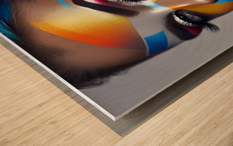 The World of Face Art 56 Wood print