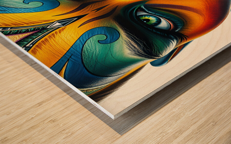 Striking Face 27 Wood print
