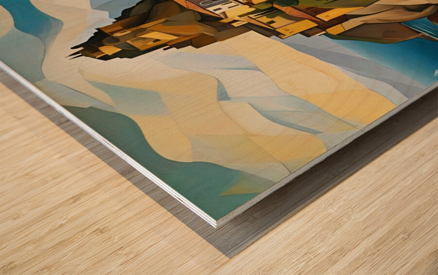 Sun-Kissed Cliffs Wood print