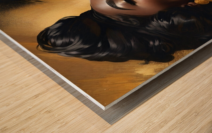 Gold and black 14 Wood print