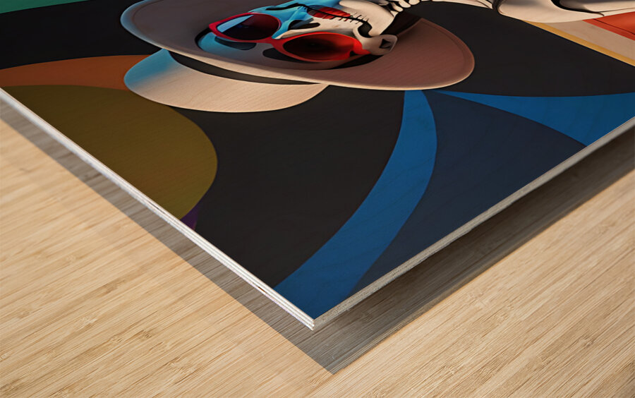 Skeletal Serenade A Hauntingly Elegant Portrait Wood print