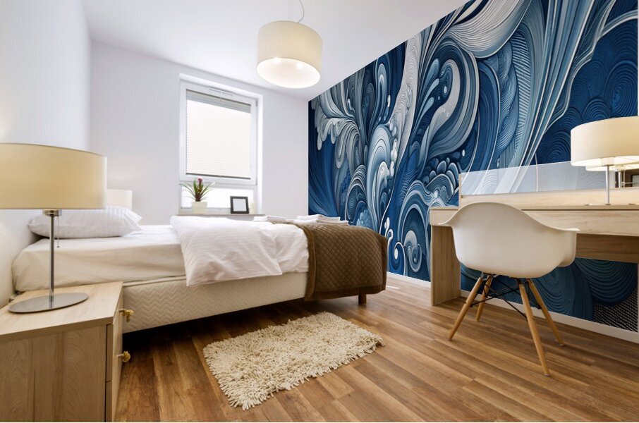 Abstract - Aqua Flow Mural print