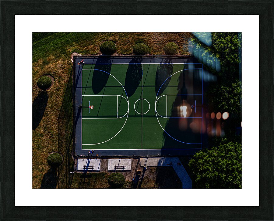 Aerial View - BBall Court  Picture Frame print