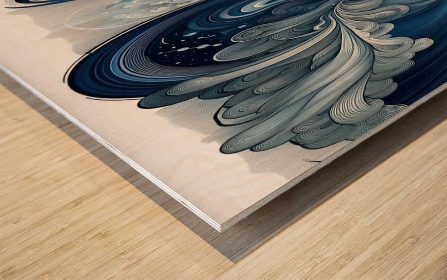 Abstract - Aqua Flow Wood print