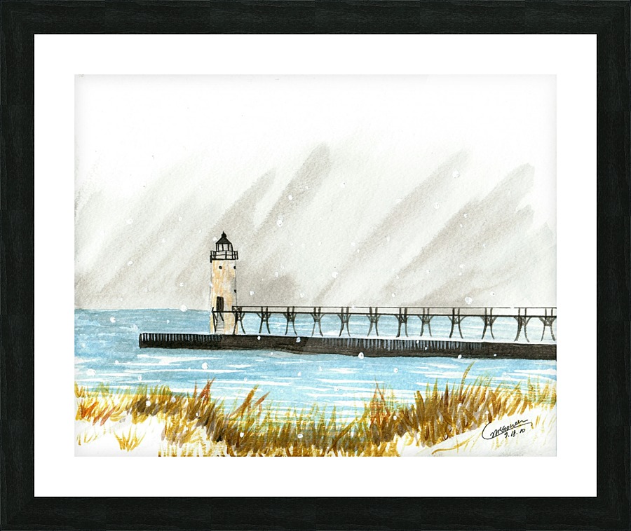 Winter Lighthouse Impression et Cadre photo