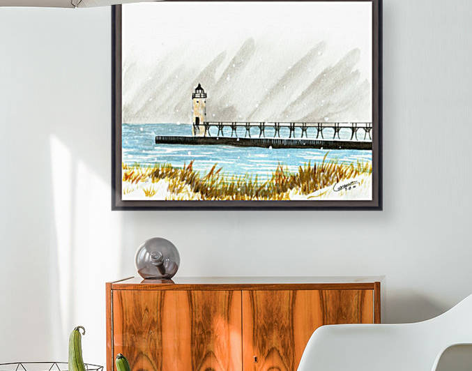 Winter Lighthouse Reproduction