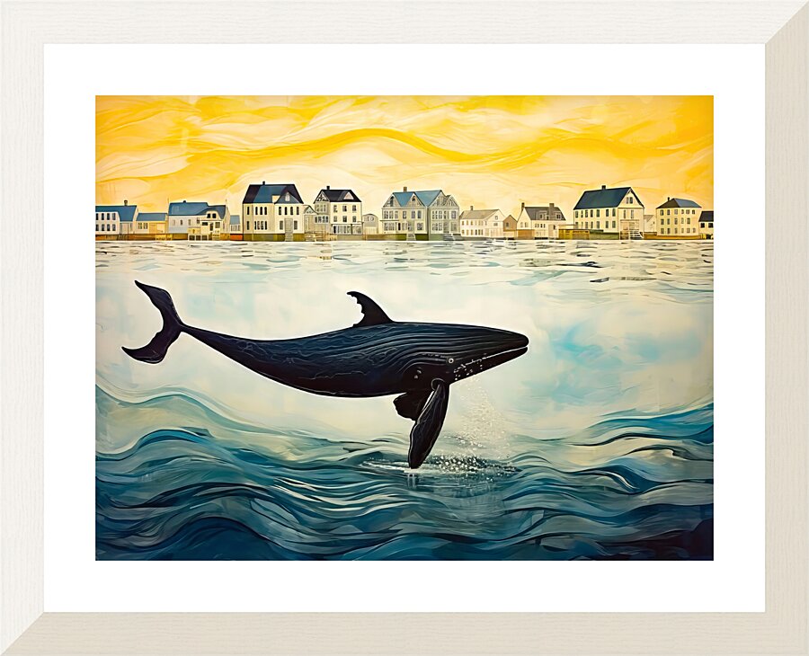 Whale Breach Picture Frame print