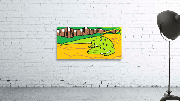 an ocellated lizard sunbathes Wall Preview