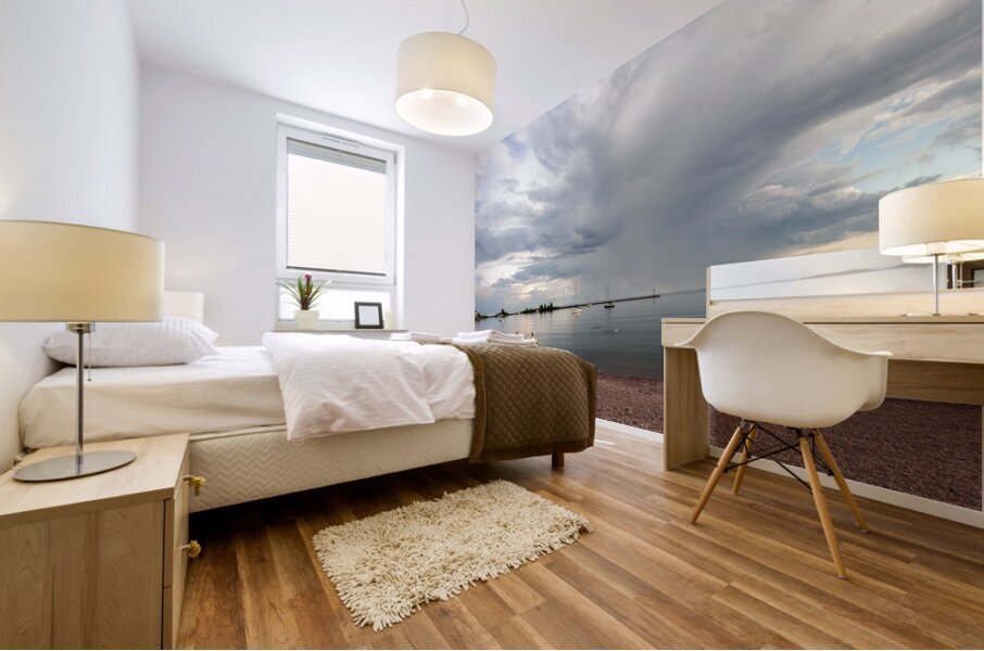 Skimming Stones Mural print