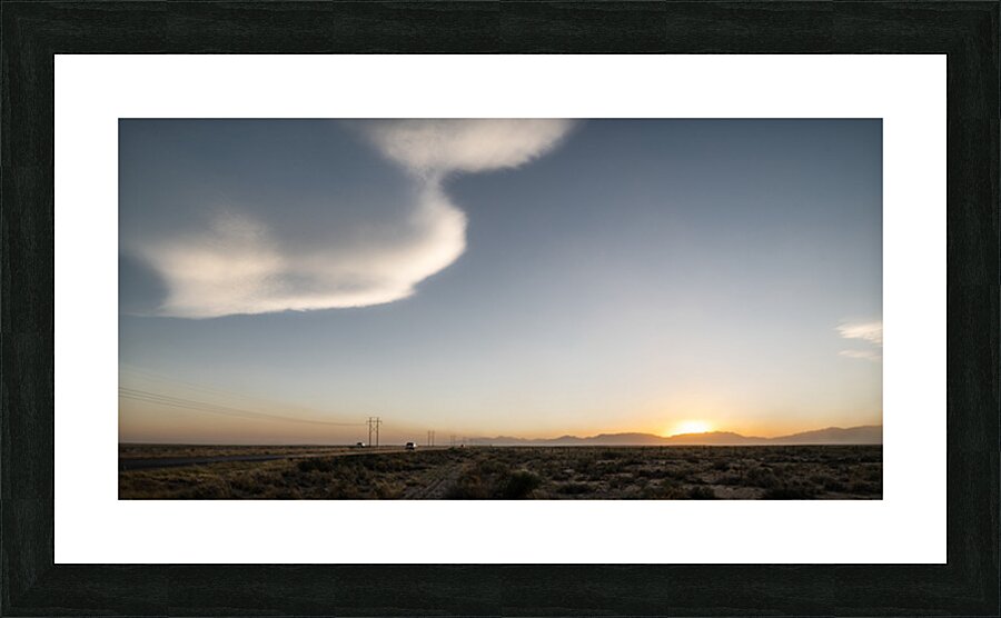 Sunset over US Route 70 Picture Frame print